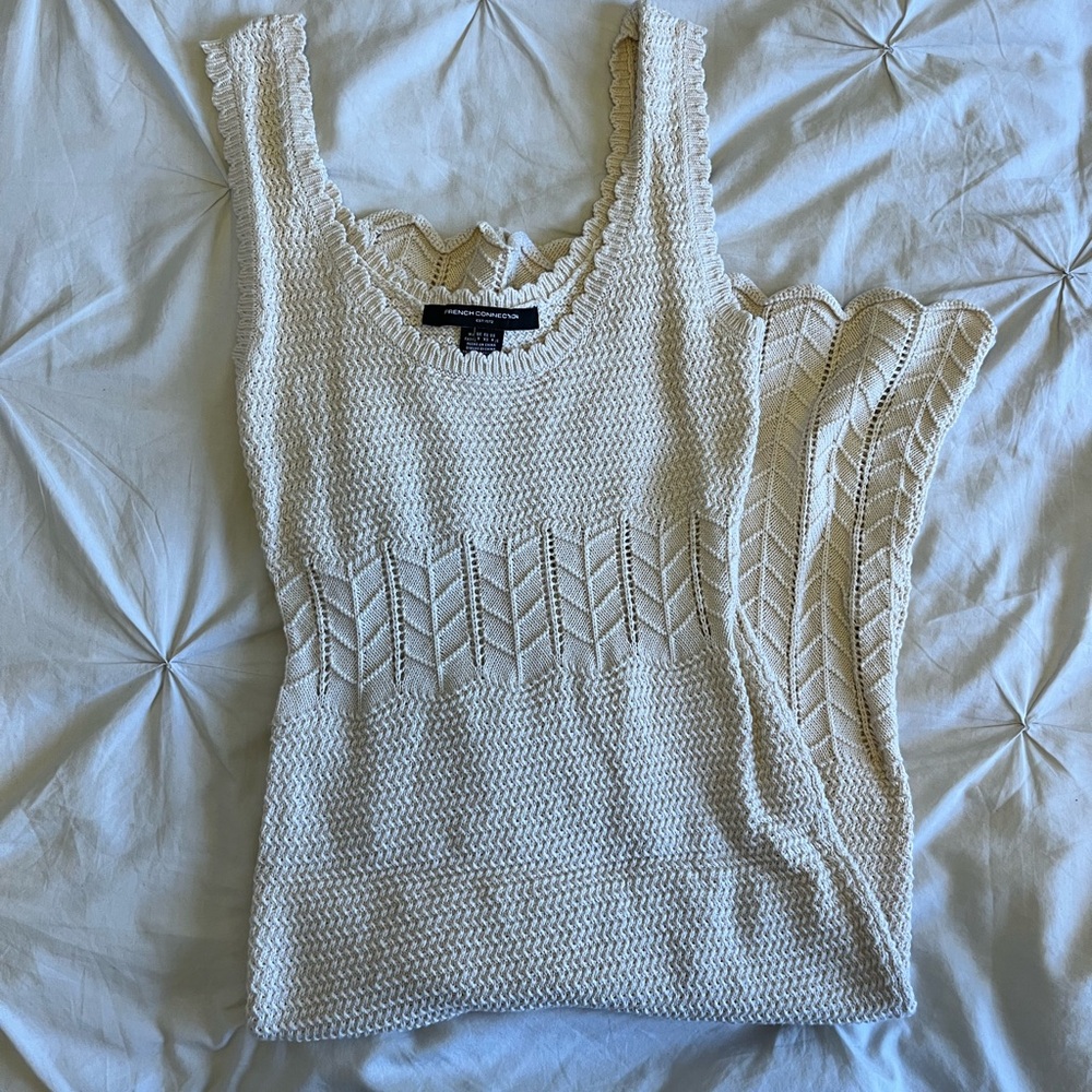 French Connection Cream Knit Maxi Dress